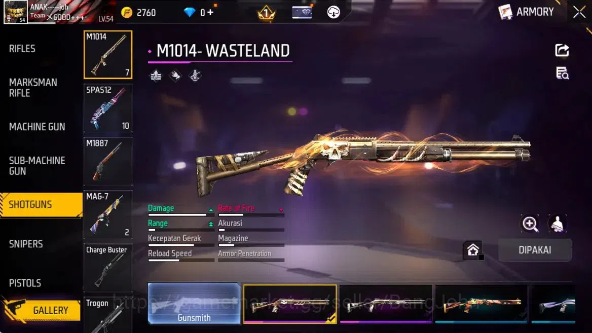 Free Fire Accounts Indonesia | Vault 547 | Evo(Famas Demonic Grin Lv1 image 1