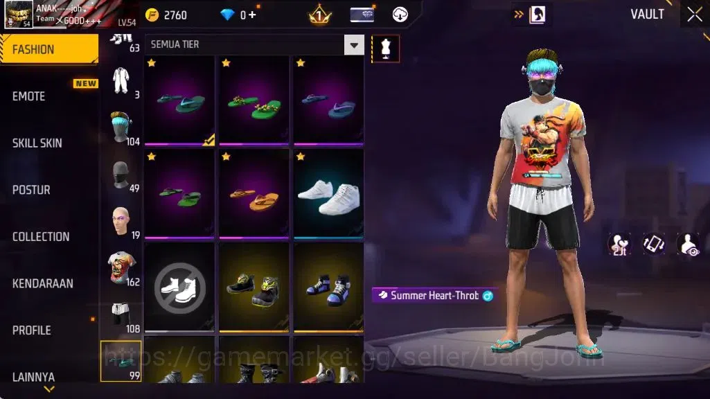 Free Fire Accounts Indonesia | Vault 547 | Evo(Famas Demonic Grin Lv1 image 11