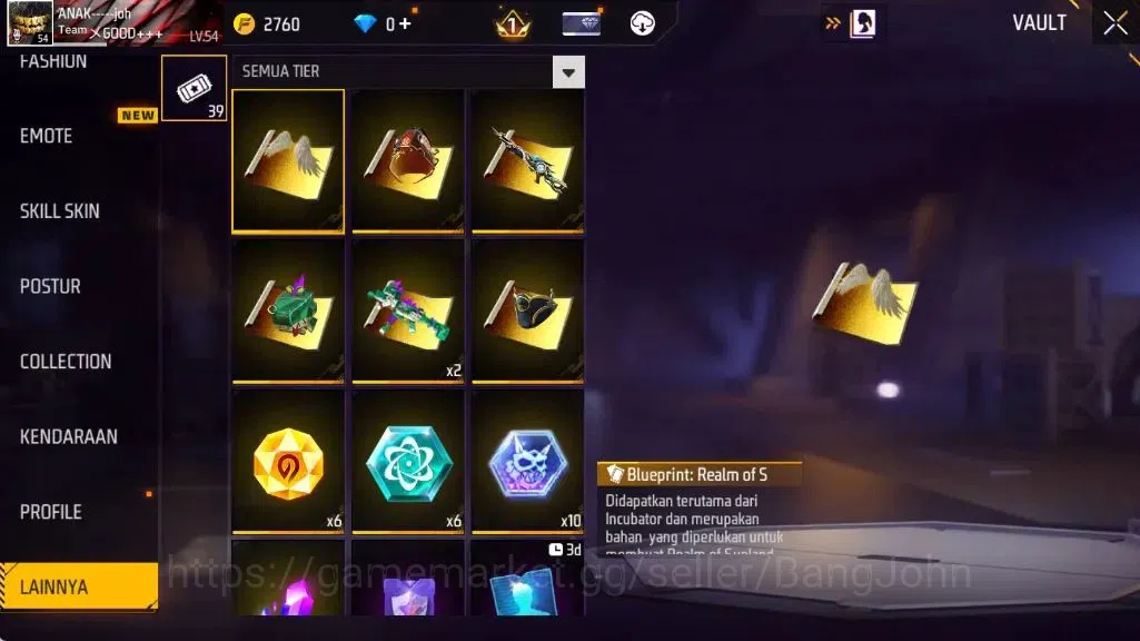 Free Fire Accounts Indonesia | Vault 547 | Evo(Famas Demonic Grin Lv1 image 14