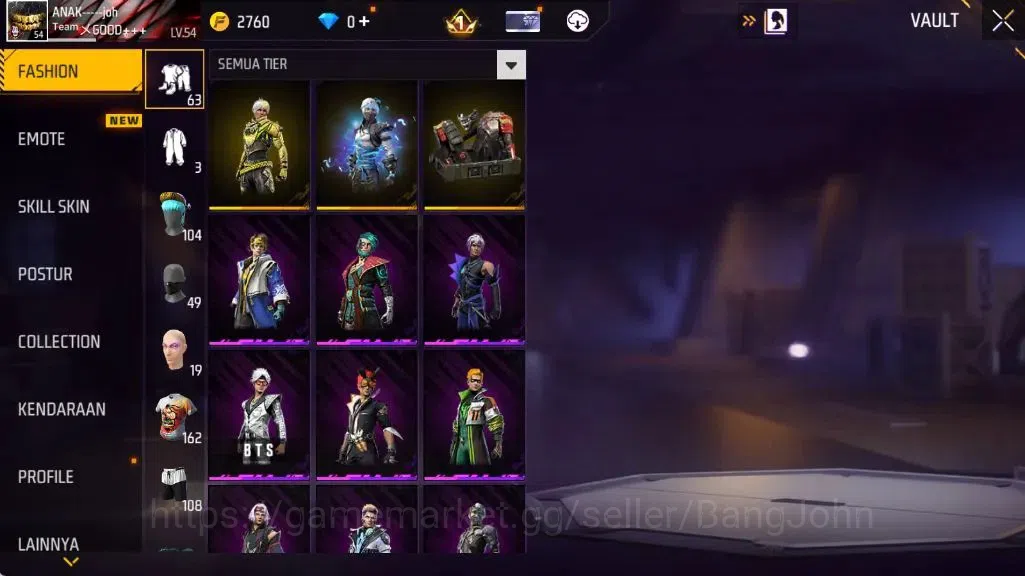 Free Fire Accounts Indonesia | Vault 547 | Evo(Famas Demonic Grin Lv1 image 4