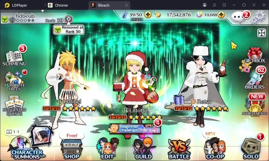 Bleach: Brave Souls Accounts Starter Global |115K BP+10K Orb|Fresh Story|Liltotto & Retsu Cm24,Halibel The 1