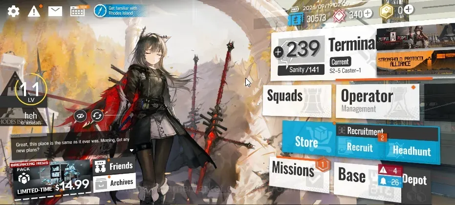 Arknights Accounts Mid-Tier Lvl 11|73 Op 1 Outfit|2 Limited Virtuosa & Texas the Omertosa|1 Top Operator Permit|Birtday 1