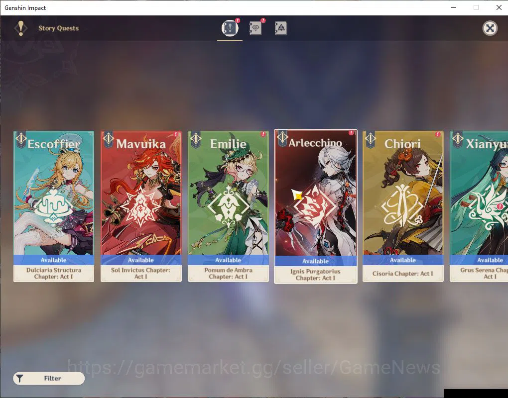 Genshin Impact Accounts ASIA |AR 56|4 Limit+5(*5Wep)|[ArlecchinoC2,Furina] image 11
