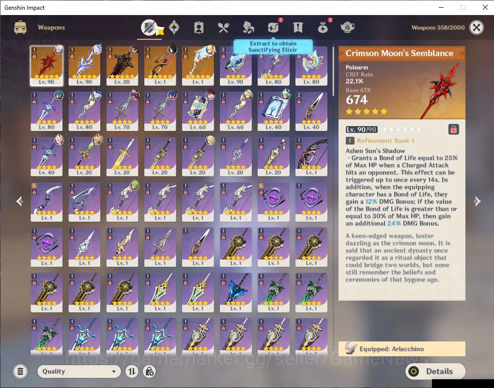 Genshin Impact Accounts ASIA |AR 56|4 Limit+5(*5Wep)|[ArlecchinoC2,Furina] image 5