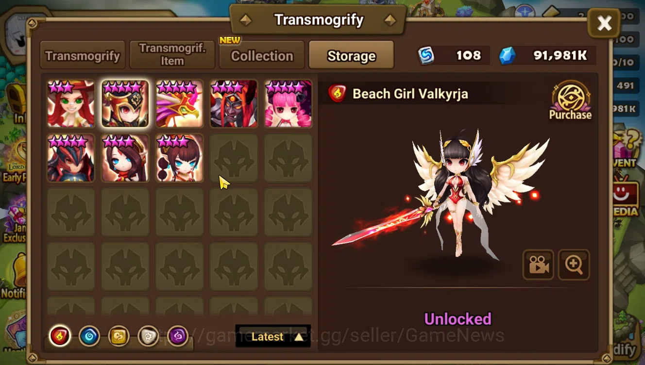 Summoners War: Sky Arena Accounts End-Game ASIA Lv100 Seimei Combo|4 Hot LND(Seimei,Arta,Trinity,L Azure)|75 NB5 Total|Ready 16