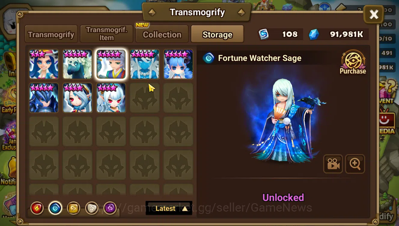 Summoners War: Sky Arena Accounts End-Game ASIA Lv100 Seimei Combo|4 Hot LND(Seimei,Arta,Trinity,L Azure)|75 NB5 Total|Ready 19
