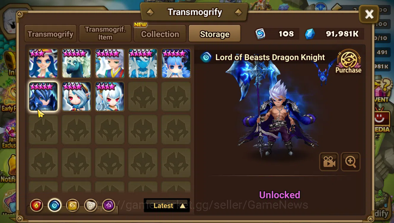 Summoners War: Sky Arena Accounts End-Game ASIA Lv100 Seimei Combo|4 Hot LND(Seimei,Arta,Trinity,L Azure)|75 NB5 Total|Ready 20