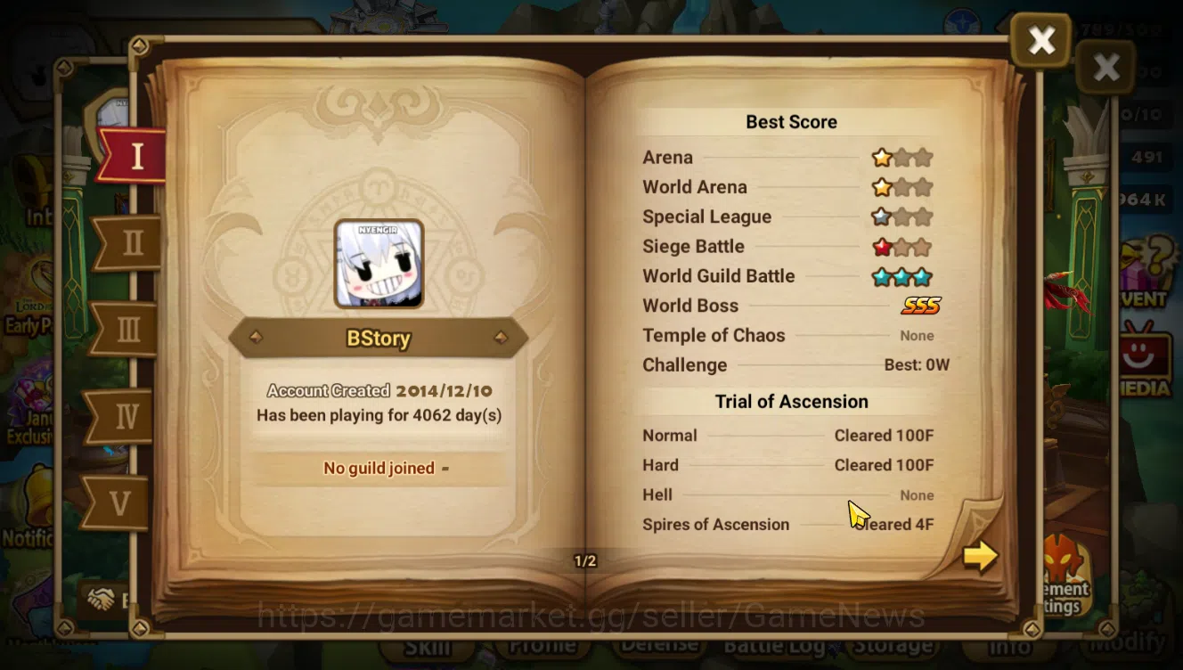 Summoners War: Sky Arena Accounts End-Game ASIA Lv100 Seimei Combo|4 Hot LND(Seimei,Arta,Trinity,L Azure)|75 NB5 Total|Ready 3