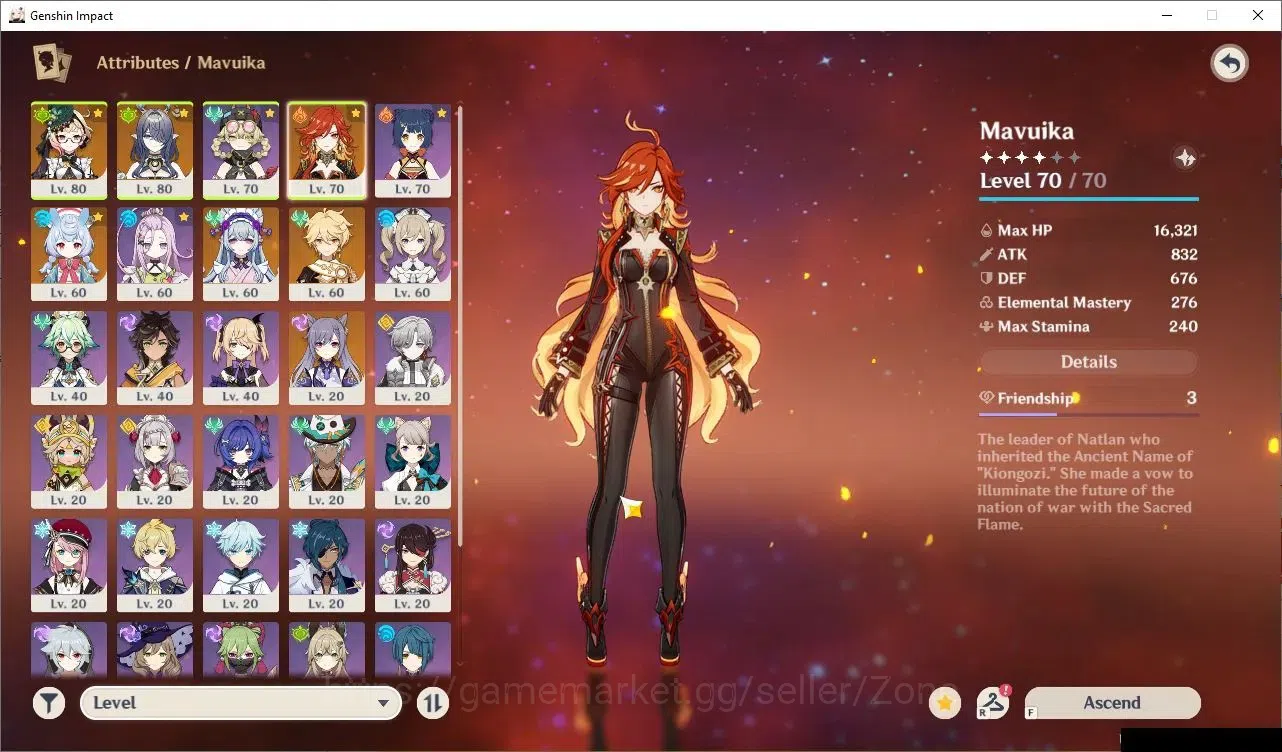 Genshin Impact Accounts Starter ASIA|AR 50|4 Limited 5*CHAR+ 2 5*Weapon|Mavuika, Lauma, Emilie, Sigewine|Low Explore|Check 3