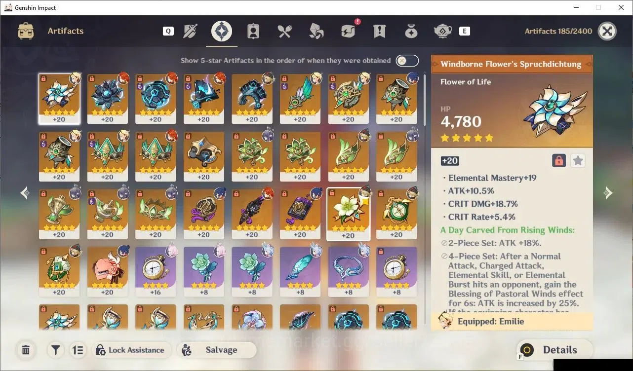 Genshin Impact Accounts Starter ASIA|AR 50|4 Limited 5*CHAR+ 2 5*Weapon|Mavuika, Lauma, Emilie, Sigewine|Low Explore|Check 6