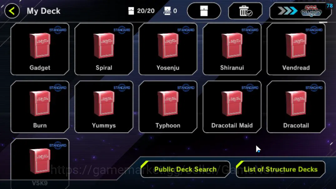 Yu-Gi-Oh! Master Duel Accounts Lv 18 | 20 Deck |Typhoon,VSK9,Dracotail,Yummy,Drac image 3