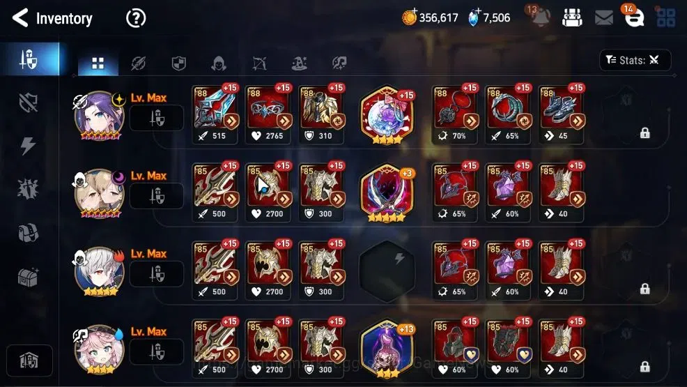 Epic Seven Accounts High-End GLOBAL UnVerif|5 ML(Rhiana&Luci,NM Luna,LH Cermia,Etc)+Aby Fumyr,AFS Flan,etc|Poh ON|7K 14