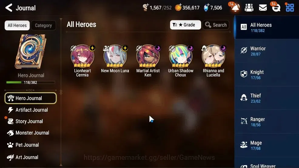 Epic Seven Accounts High-End GLOBAL UnVerif|5 ML(Rhiana&Luci,NM Luna,LH Cermia,Etc)+Aby Fumyr,AFS Flan,etc|Poh ON|7K 6