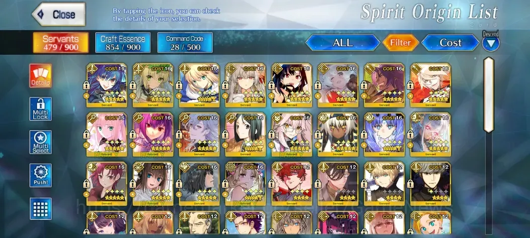 Fate-Grand Order Accounts NA Lv 135|RGB+O|20 SSR|Castoria,Skadi Caster,Koyan Light,Space Ishtar Np2,Waver Np2,Merlin,Beast 1