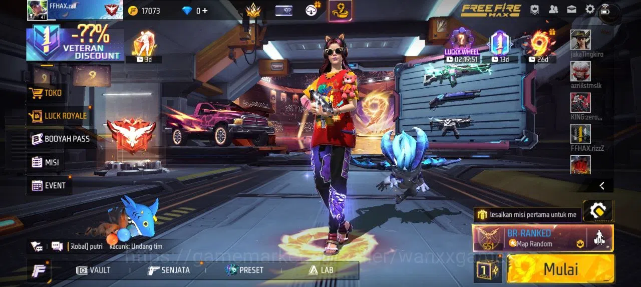 Free Fire Accounts Indonesia | AKUN LVL 47 SG MAMBAH VAULT 33 EMOTE 7 TAS 11 WEAPON 45 | W496 1