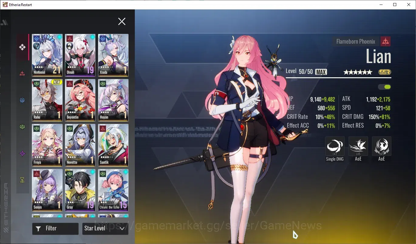 Etheria: Restart Accounts GLOBAL-S25|Lv31|5K DM|18 SSR[Lian,Plume,Kloss,Ling image 3