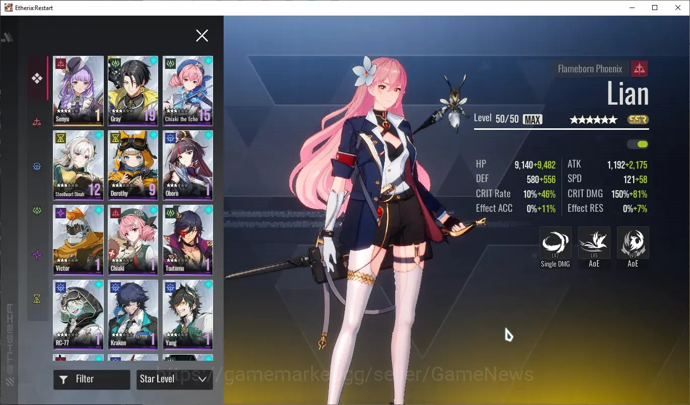 Etheria: Restart Accounts GLOBAL-S25|Lv31|5K DM|18 SSR[Lian,Plume,Kloss,Ling image 4