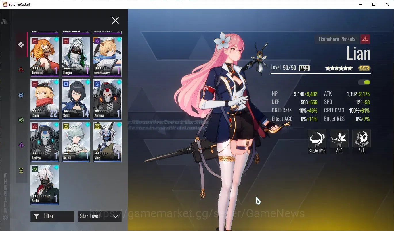 Etheria: Restart Accounts GLOBAL-S25|Lv31|5K DM|18 SSR[Lian,Plume,Kloss,Ling image 7