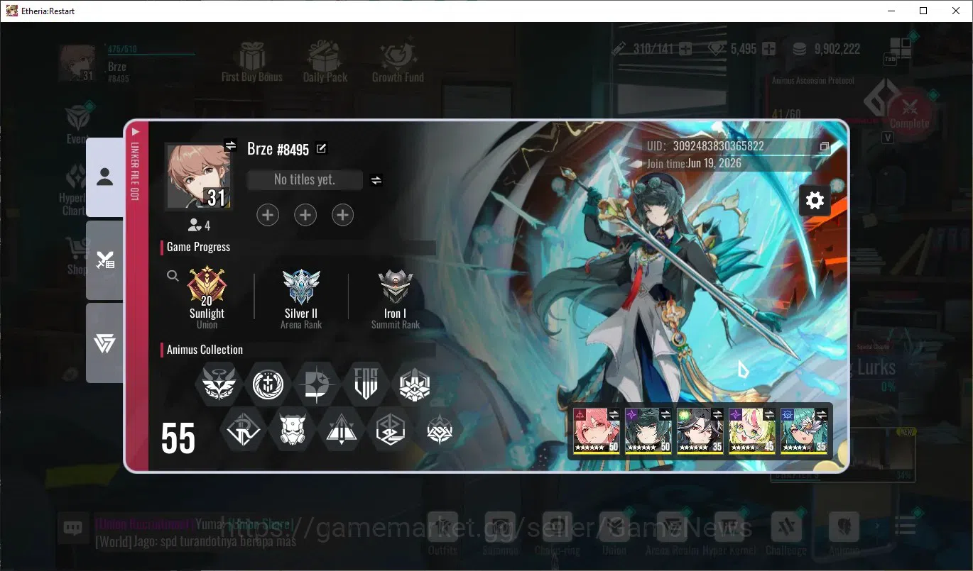 Etheria: Restart Accounts GLOBAL-S25|Lv31|5K DM|18 SSR[Lian,Plume,Kloss,Ling image 8