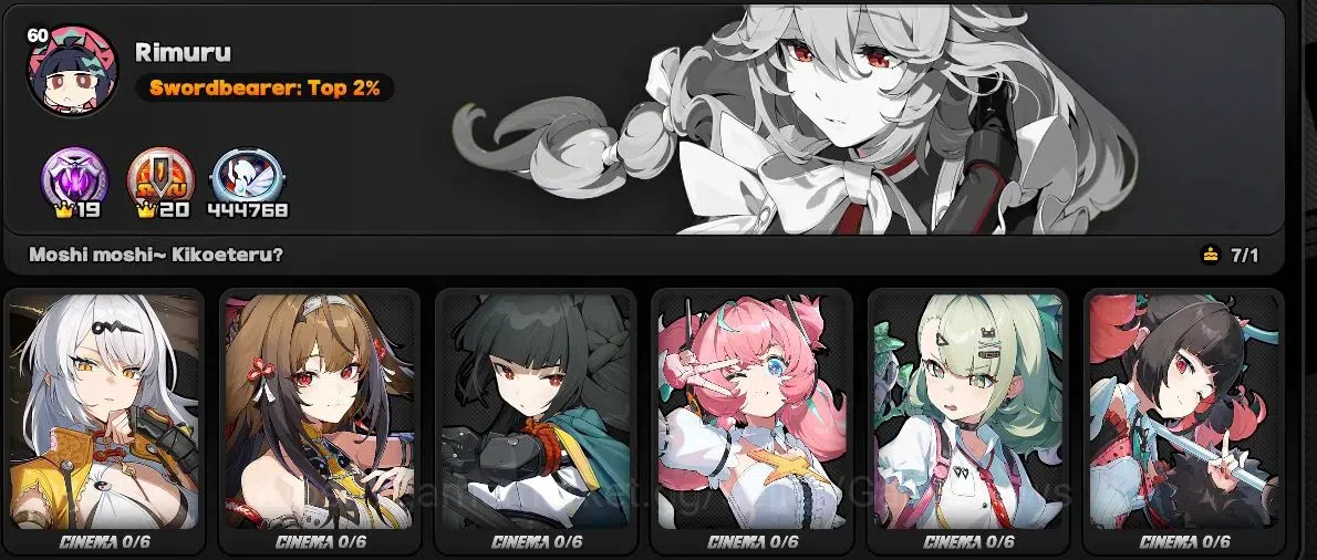 Zenless Zone Zero Accounts End-Game Asia ENDGAME| 25 Limit 3 VH + 3 AoD 7