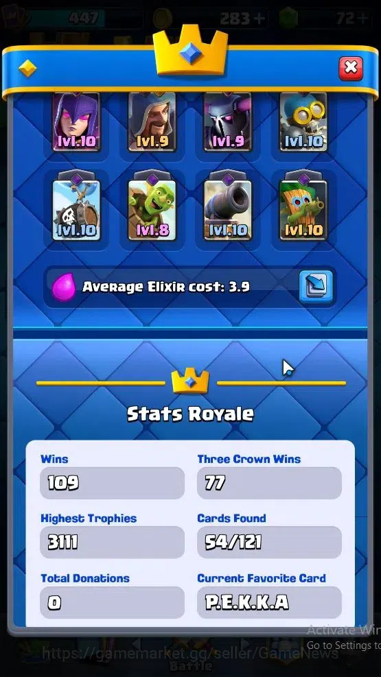 Clash Royale Accounts Lv 447|Trophy 3111|KTL 10|Card 54/121|1 Hero 4 EVO image 3