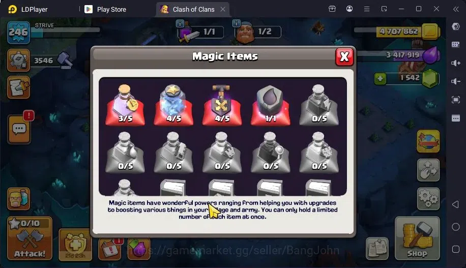 Clash of Clans Accounts High-End TH 18-BH 10|LVL246|BK7101,AQ104,MP91,GW77,RC52,DD13|BM217,BC15|13 Legend skin & 14 Gold|Gem 18