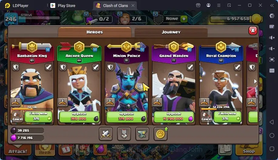 Clash of Clans Accounts High-End TH 18-BH 10|LVL246|BK7101,AQ104,MP91,GW77,RC52,DD13|BM217,BC15|13 Legend skin & 14 Gold|Gem 7