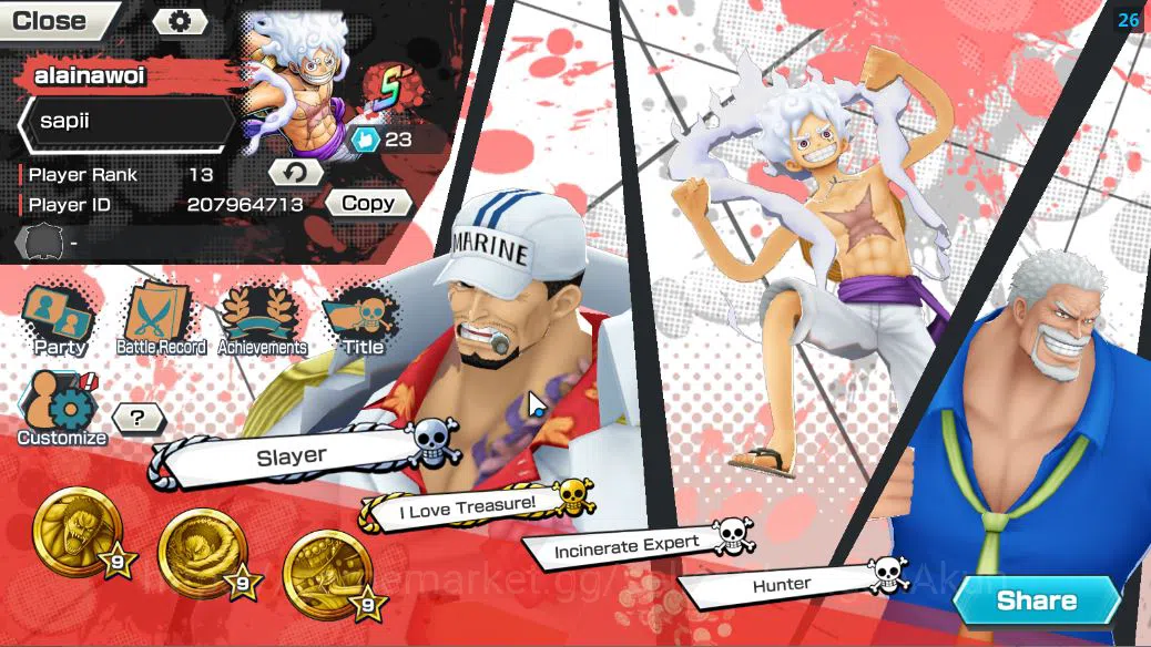 One Piece Bounty Rush Accounts Global|3EX|FilmZ Zephyr,[Sakazuki],4 Emperor Monke image 2