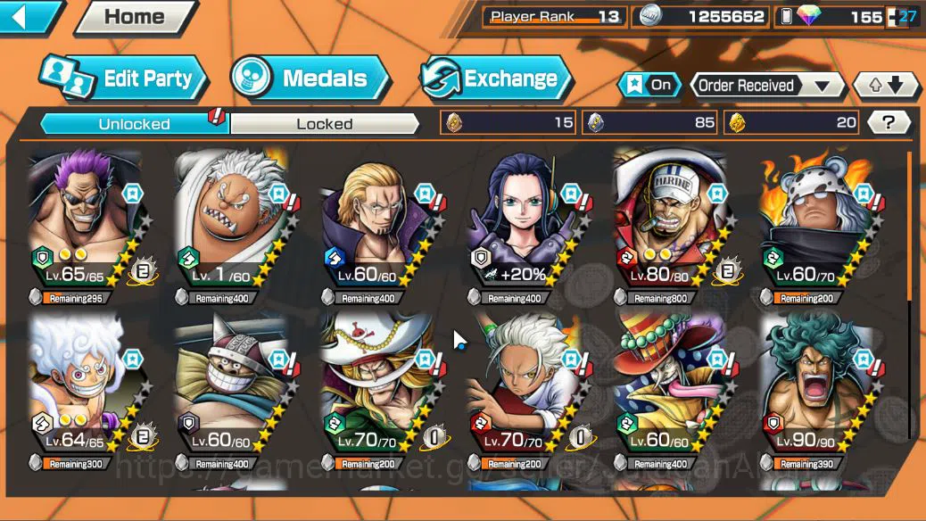 One Piece Bounty Rush Accounts Global|3EX|FilmZ Zephyr,[Sakazuki],4 Emperor Monke image 3