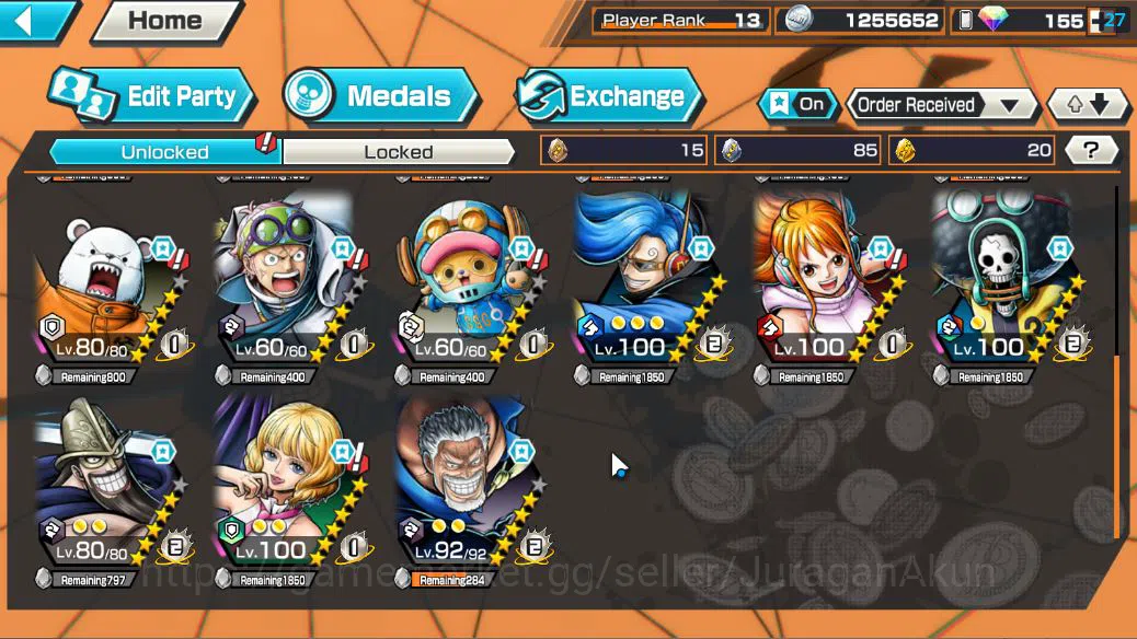 One Piece Bounty Rush Accounts Global|3EX|FilmZ Zephyr,[Sakazuki],4 Emperor Monke image 4