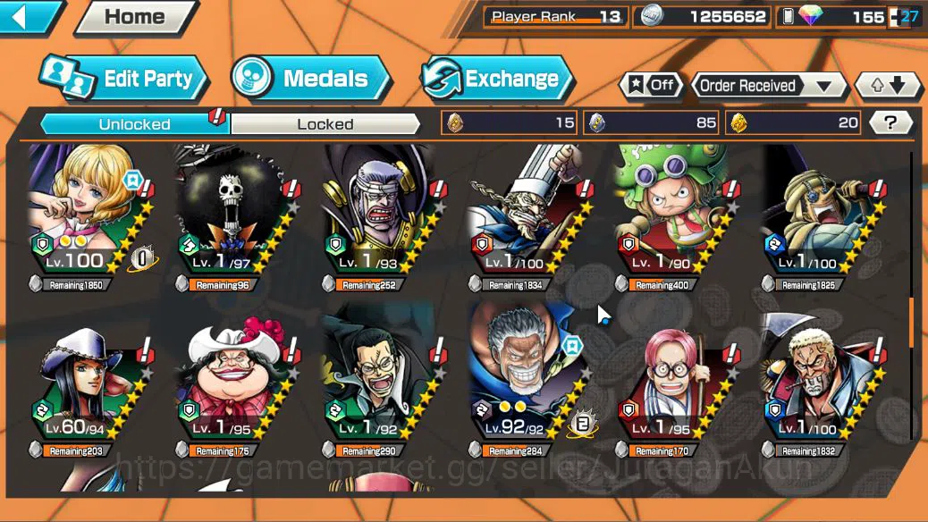 One Piece Bounty Rush Accounts Global|3EX|FilmZ Zephyr,[Sakazuki],4 Emperor Monke image 8