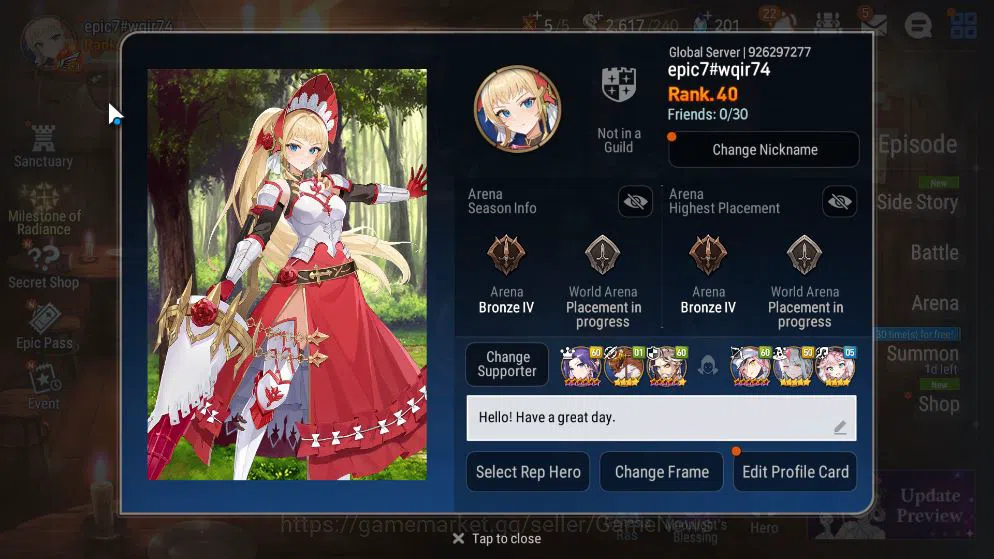 Epic Seven Accounts GLOBAL UNVERIF|New Era|6 ML(NM Luna,SP Politis,LC image 19