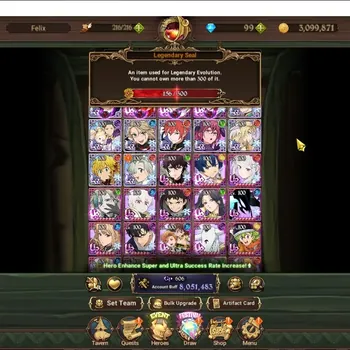 The Seven Deadly Sins: Grand Cross Accounts Endgame ASIA|8M CC|156 LS|9LR 17UR + Many