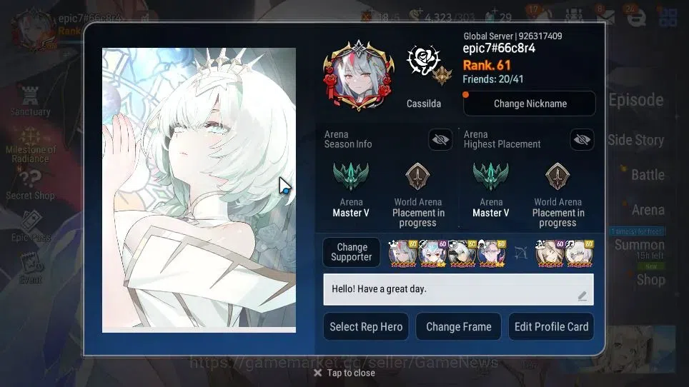 Epic Seven Accounts GLOBAL Unverif|New Era|11 ML(LOTScales,NM Luna,Har image 2