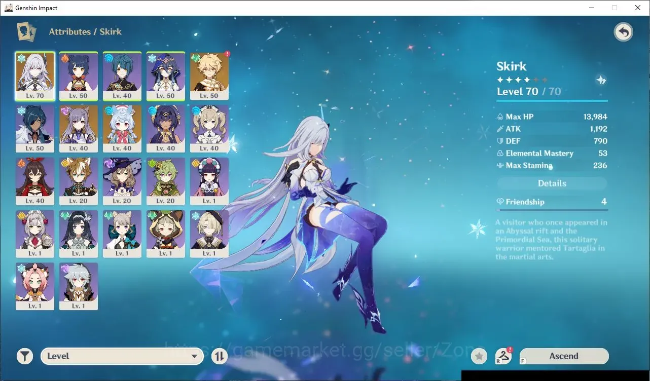 Genshin Impact Accounts Others ASIA|AR39|2Limit Skirk,Sigewinne+chrSTD Amber,Diona Etc|MC Aether|TakeMail(GI794Z) 1