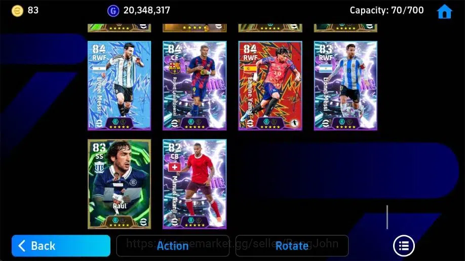 eFootball Accounts Legends & Iconic Players Mobile|PW 3223|Lionel Messi BigT,Pepe Epic,Steven Gerrard Epic,Kaka Epic,Fabio 12