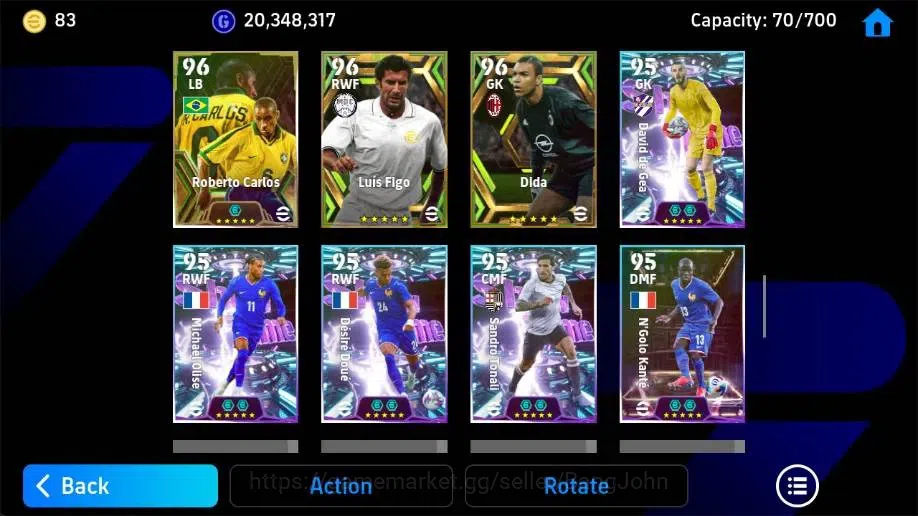 eFootball Accounts Legends & Iconic Players Mobile|PW 3223|Lionel Messi BigT,Pepe Epic,Steven Gerrard Epic,Kaka Epic,Fabio 9