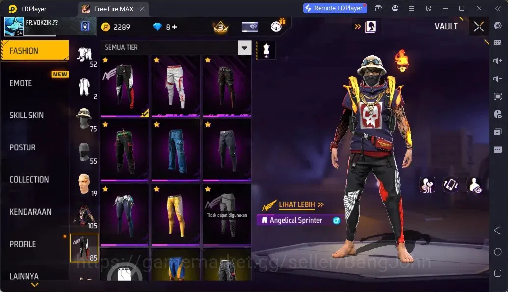 Free Fire Accounts Indonesia | 1 EVO (WOODPECKER-MAJESTIC PROWLER Lv4)| M1887- HAND OF HOPE| Electrify Bunny Backpack 12