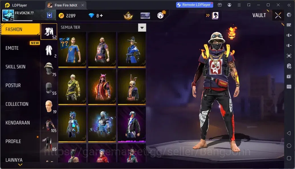 Free Fire Accounts Indonesia | 1 EVO (WOODPECKER-MAJESTIC PROWLER Lv4)| M1887- HAND OF HOPE| Electrify Bunny Backpack 6