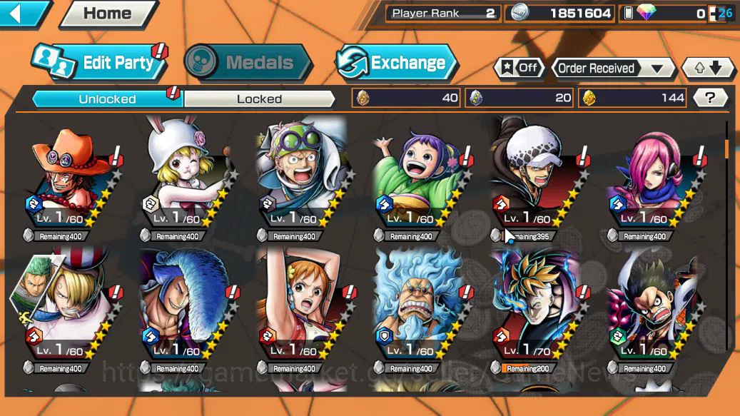 One Piece Bounty Rush Accounts Starter Global|5 EX | T5E ST.Jaygarcia Saturn,AMS Borsalino,KING D.Roger,RO Roronoa Zoro,BP 5