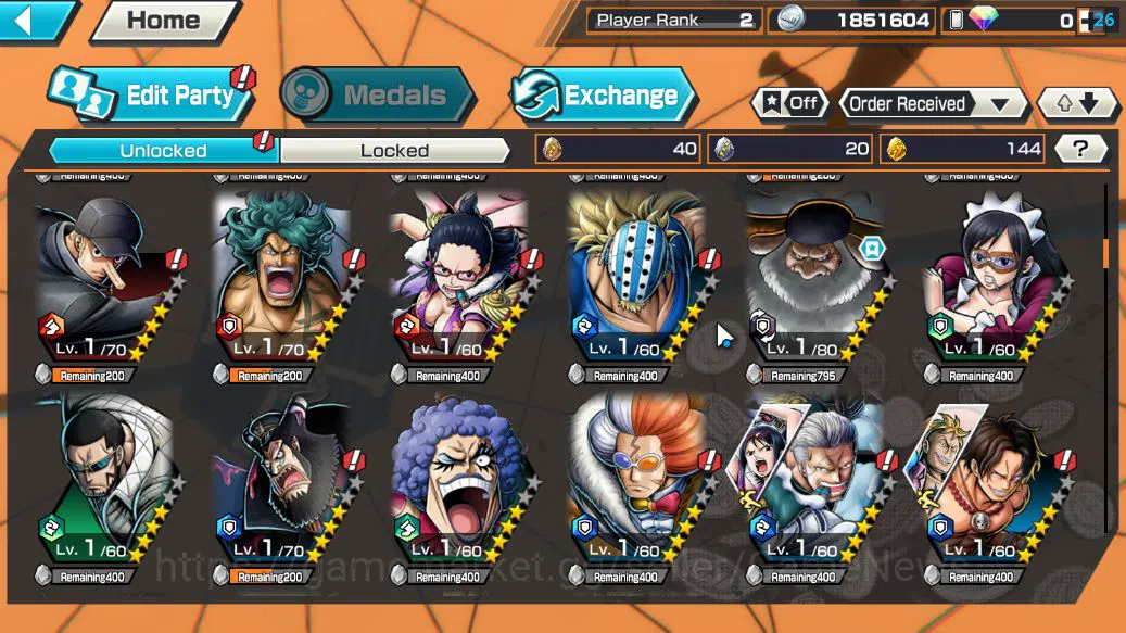 One Piece Bounty Rush Accounts Starter Global|5 EX | T5E ST.Jaygarcia Saturn,AMS Borsalino,KING D.Roger,RO Roronoa Zoro,BP 6