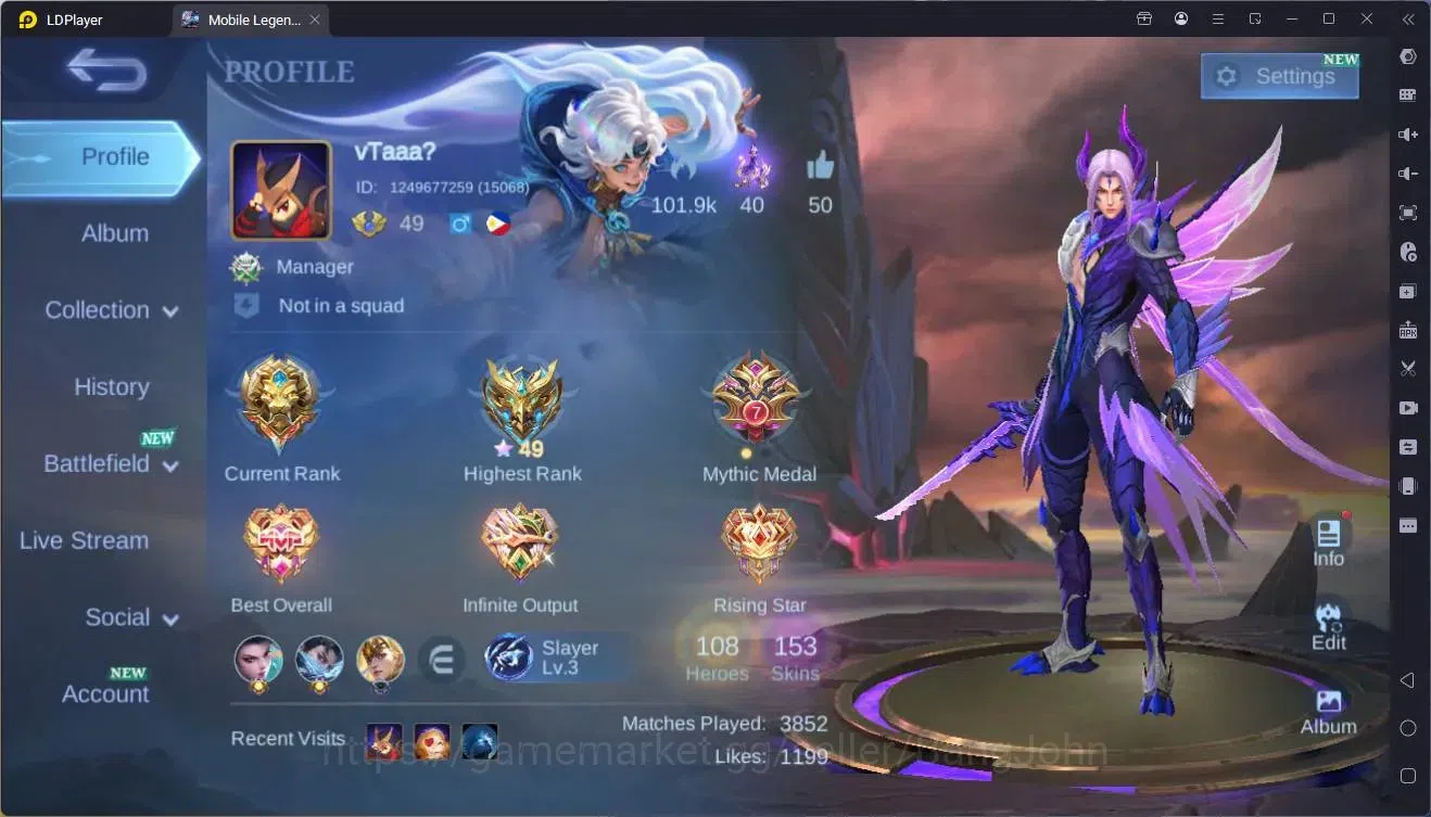Mobile Legends: Bang Bang Accounts Global|Hero 108|Skin 153|Expert|CC Natalia|Naruto image 1