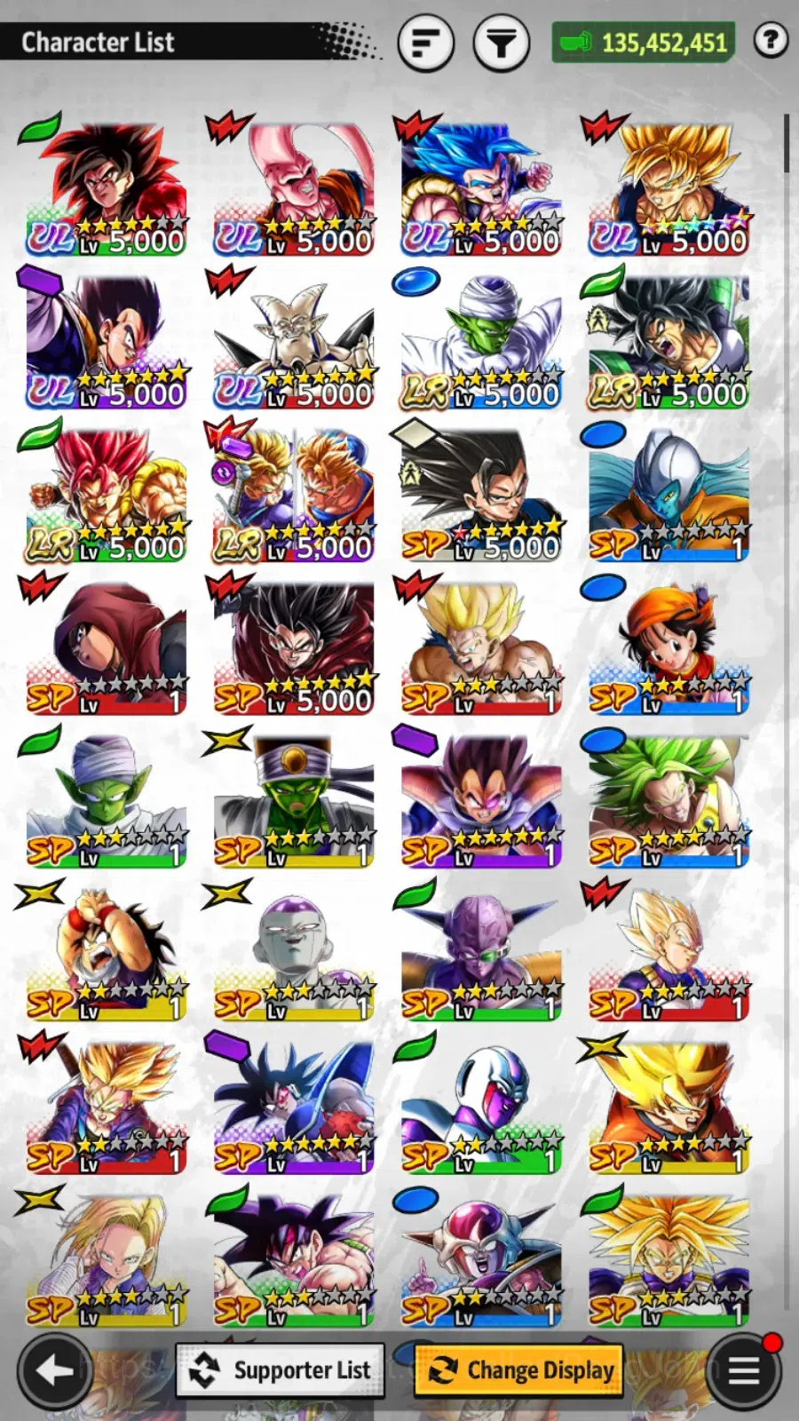 Dragon Ball Legends Accounts High-End Android | Lvl 168|135M Total Power|865 CC|4 LR|6 UL|LR Trunks&Gohan,SSG Shallet 14