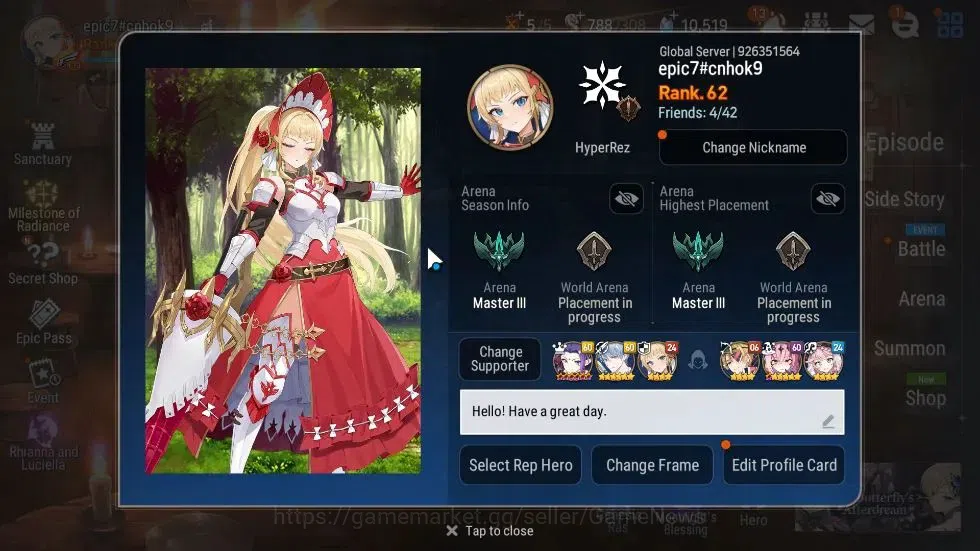 Epic Seven Accounts GLOBAL Unverif|11 ML(Rhiana N Luciela,SP Politis,S image 2