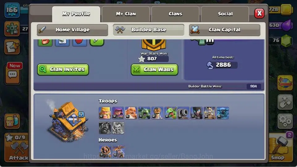 Clash of Clans Accounts Global |TH 16-BH 10|LVL 166| AQ 68 ,MP 43 ,GW 44 , image 16
