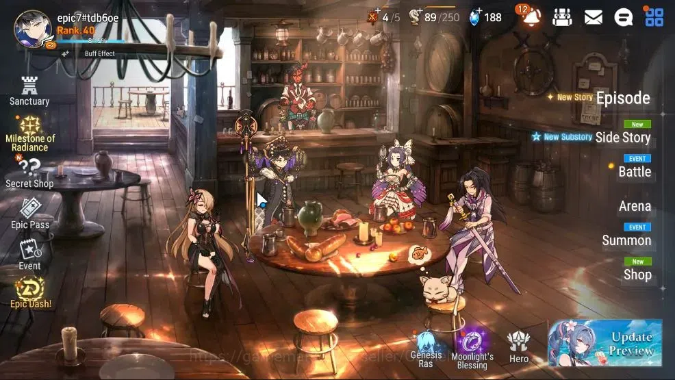 Epic Seven Accounts GLOBAL UnVerif|New Era|5 ML(Rhianna & Luciella,Zio image 1
