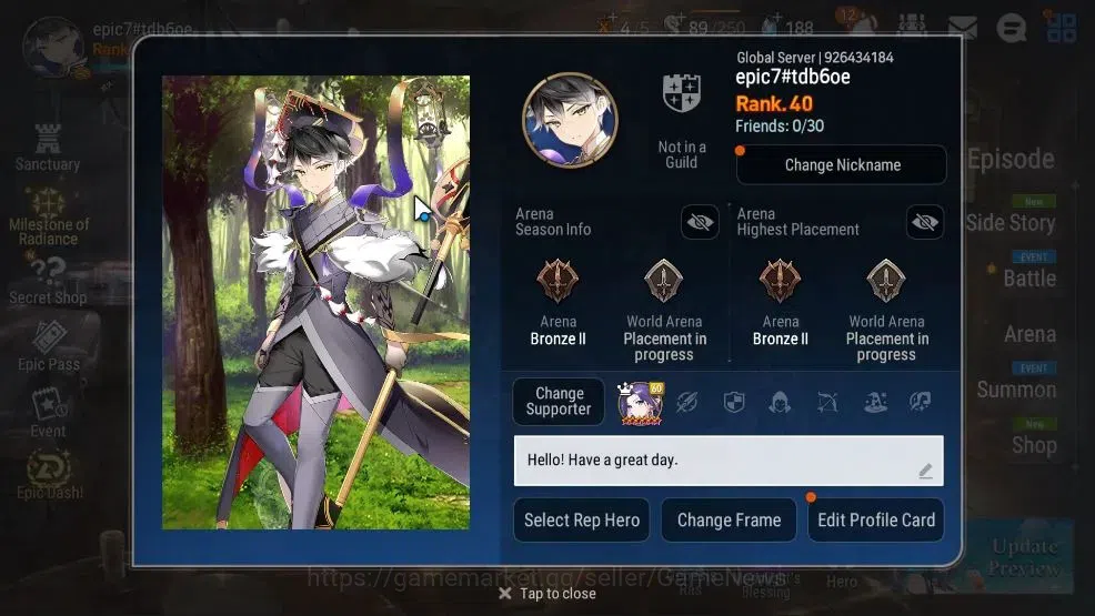 Epic Seven Accounts GLOBAL UnVerif|New Era|5 ML(Rhianna & Luciella,Zio image 2