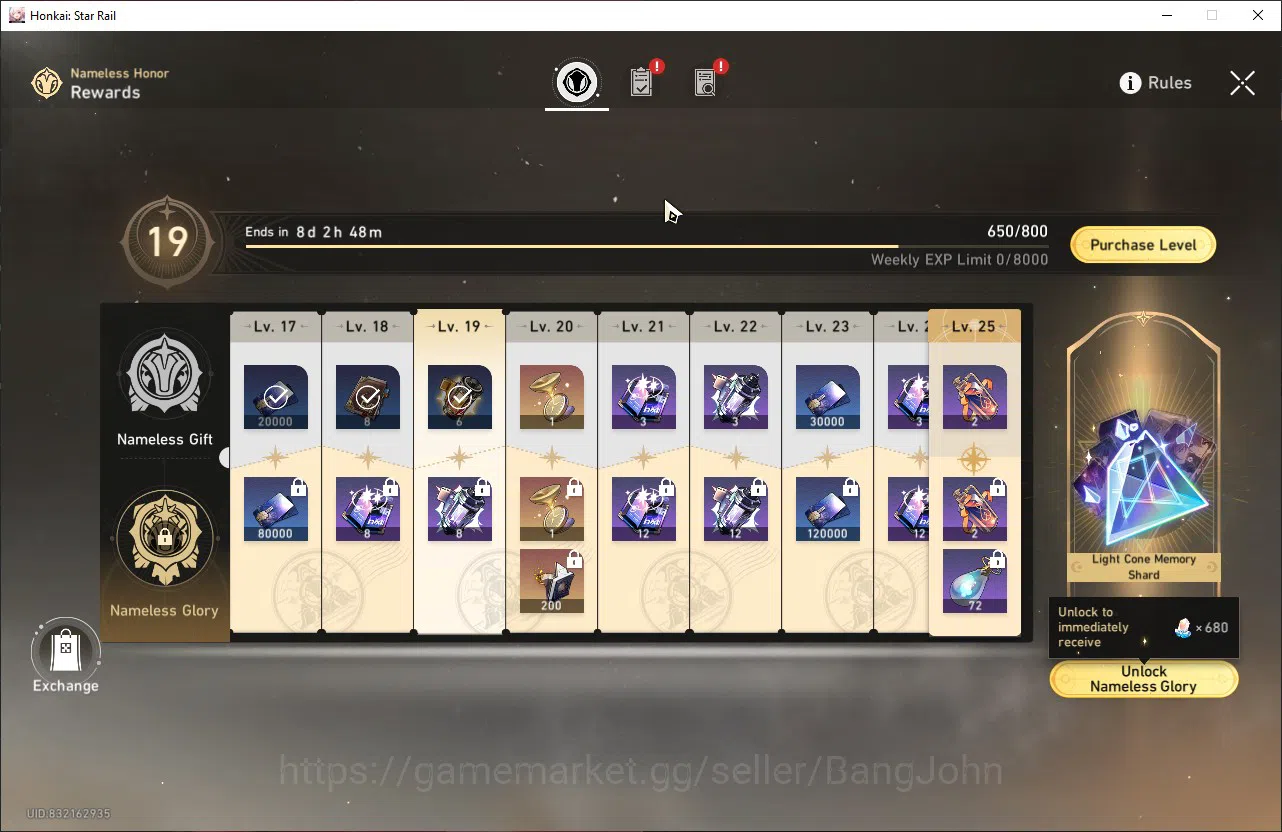 Honkai Star Rail Accounts ASIA | TL 65 | 12 Limit | 3 Golden Ticket | Hysile image 10