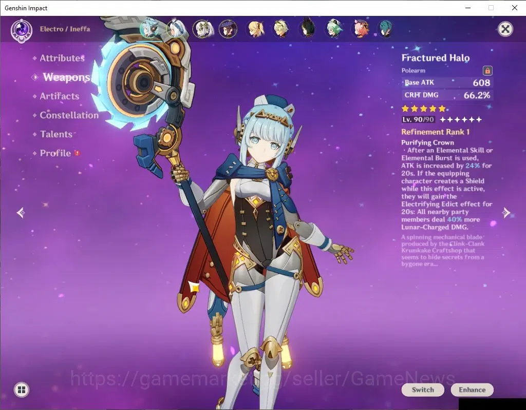 Genshin Impact Accounts End Game ASIA |AR 56 |4 Limited + 3 (*5Wep) |Ineffa+Sign,Durin,Mualani,Nahida |Starcaller Watch |Mc 3