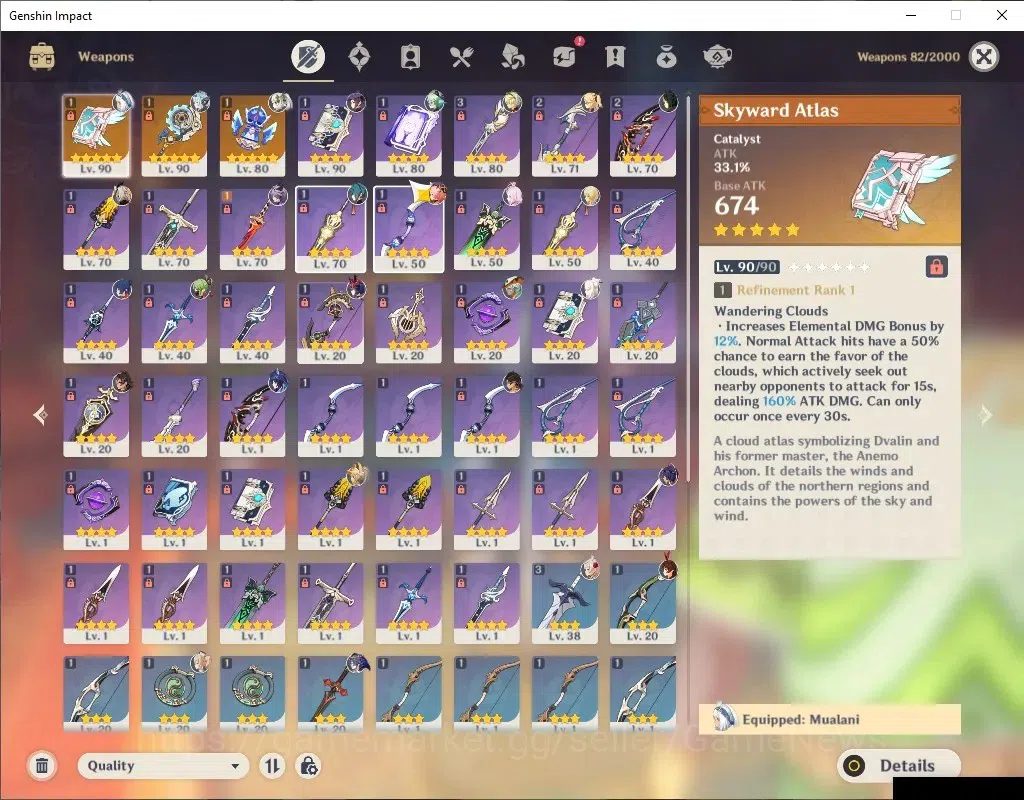 Genshin Impact Accounts End Game ASIA |AR 56 |4 Limited + 3 (*5Wep) |Ineffa+Sign,Durin,Mualani,Nahida |Starcaller Watch |Mc 4